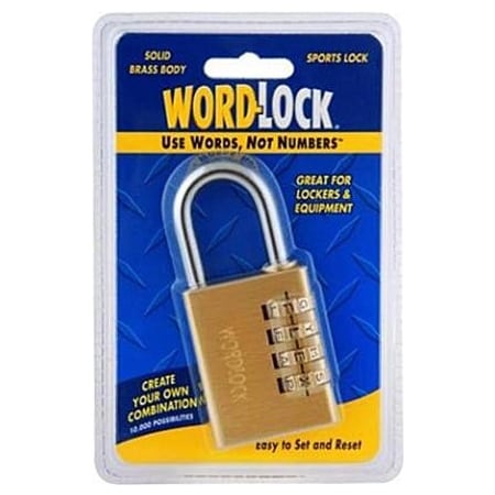 WORDLOCK PL-110-SL PADLOCK 1 IN 4-DIAL BRASS Phased Out